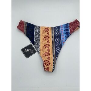 Zaful NEW Mixed Pattern Blue Flowers Bottom Size M